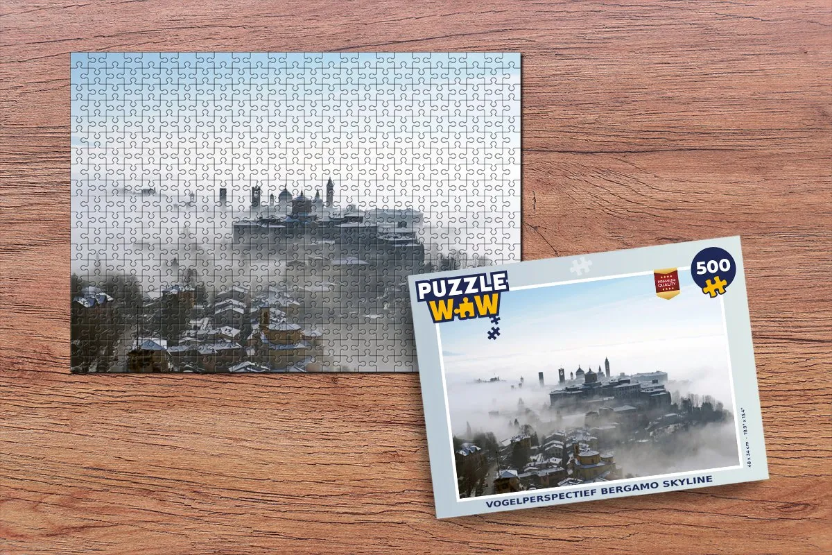 PuzzleWow Bergamo Skyline Legpuzzel 500 Stuks - Multicolor