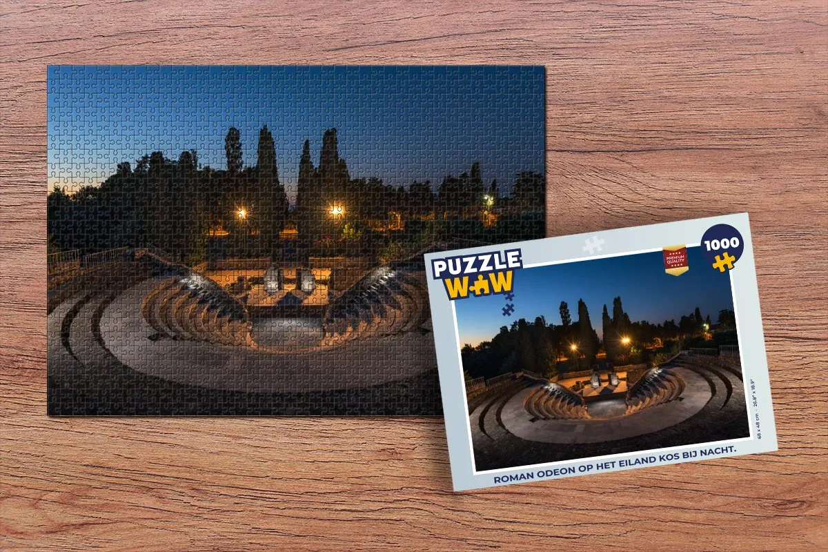 PuzzleWow Roman Odeon Kos Nacht Legpuzzel 1000 Stuks