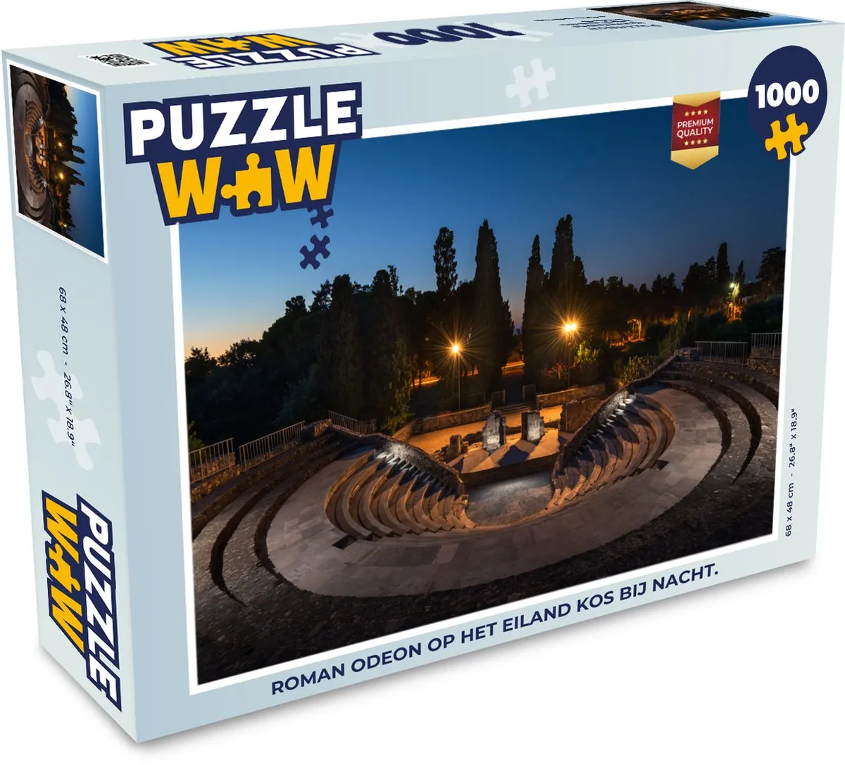 PuzzleWow Roman Odeon Kos Nacht Legpuzzel 1000 Stuks - Multicolor