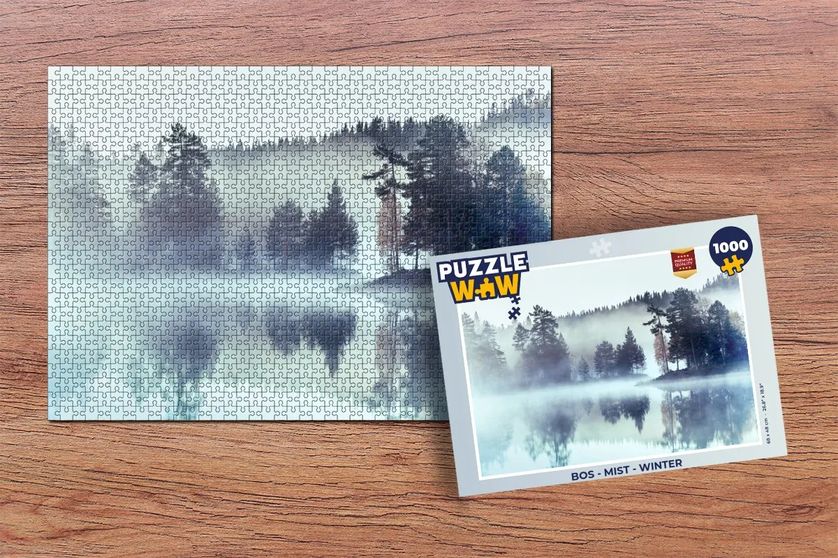 PuzzleWow Bos Mist Winter Legpuzzel 1000 Stuks - Multicolor