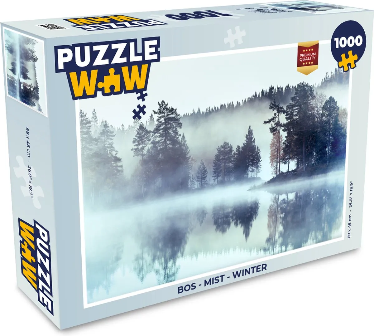 PuzzleWow Bos Mist Winter Legpuzzel 1000 Stuks