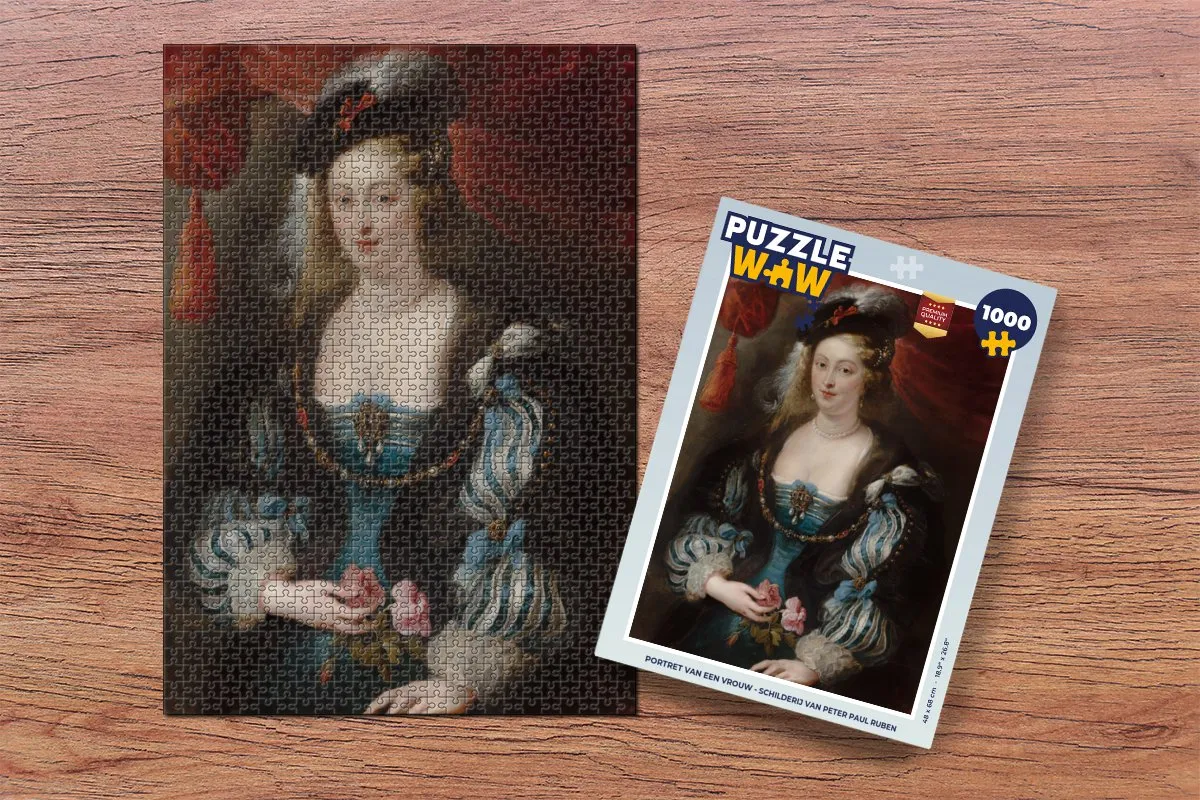 PuzzleWow Rubens Portret van een vrouw Legpuzzel 1000 Stuks - Multicolor