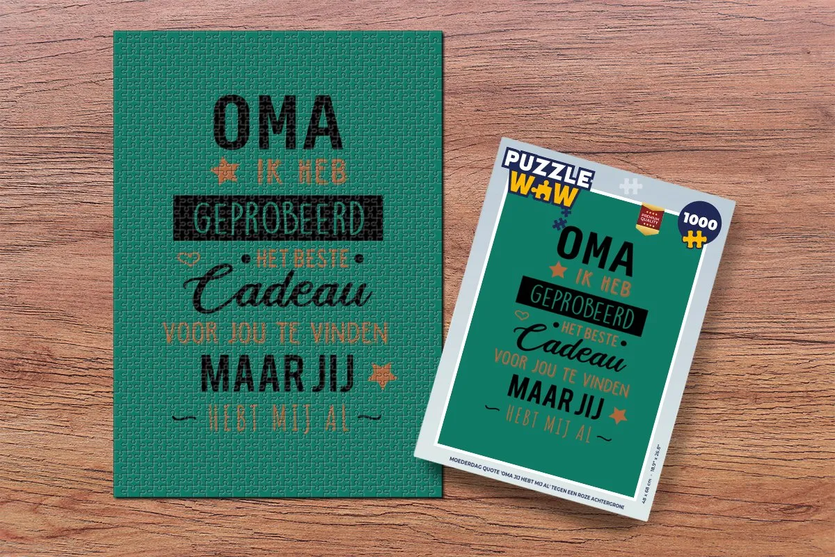 PuzzleWow Oma Jij Hebt Mij Al Legpuzzel 1000 Stuks - Multicolor