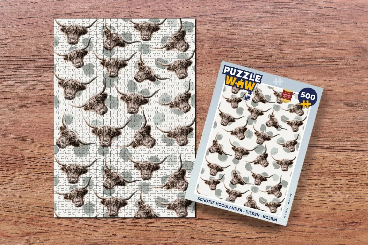 PuzzleWow Schotse Hooglander Legpuzzel 500 Stuks - Multicolor