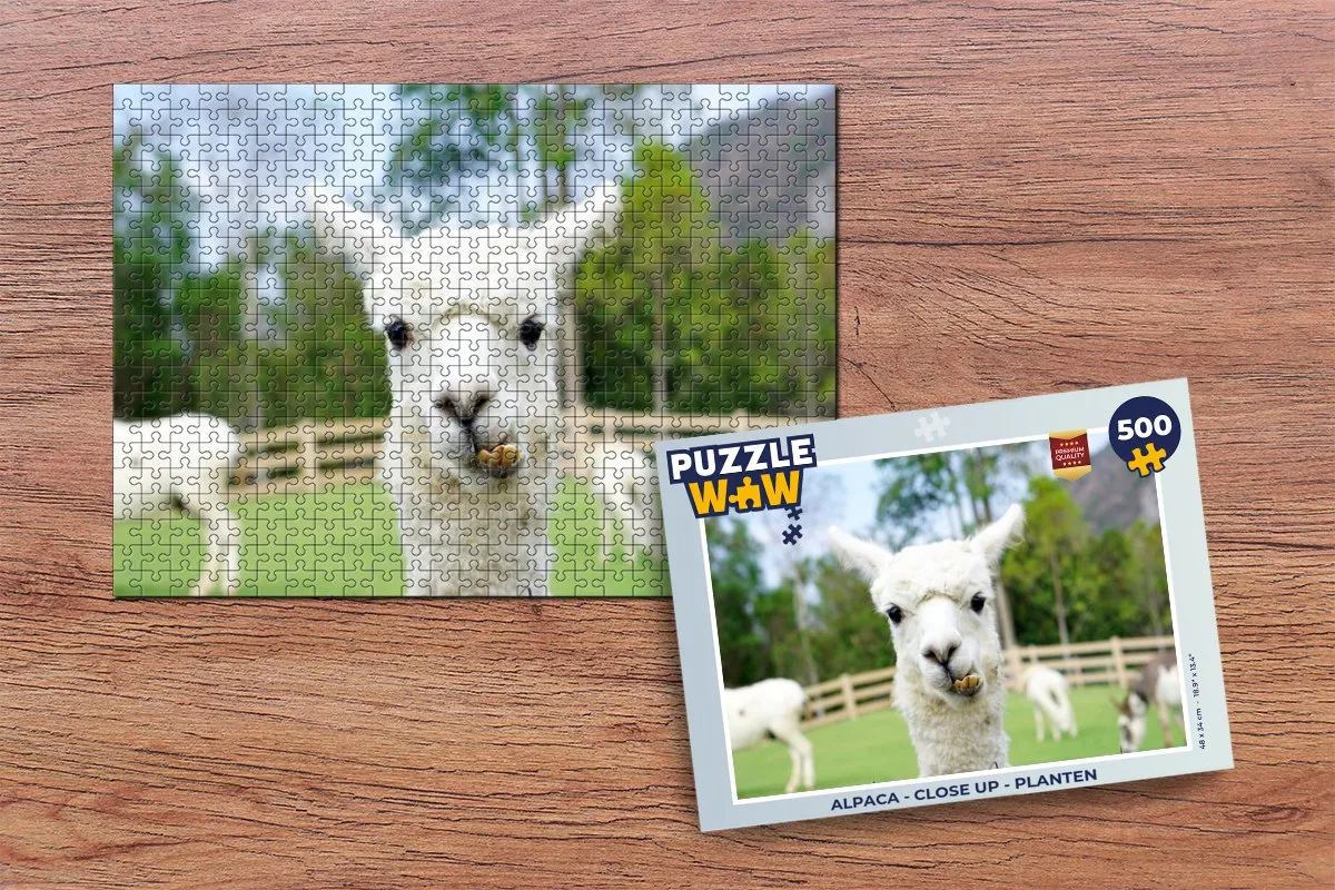 PuzzleWow Alpaca Legpuzzel 500 Stuks - Multicolor