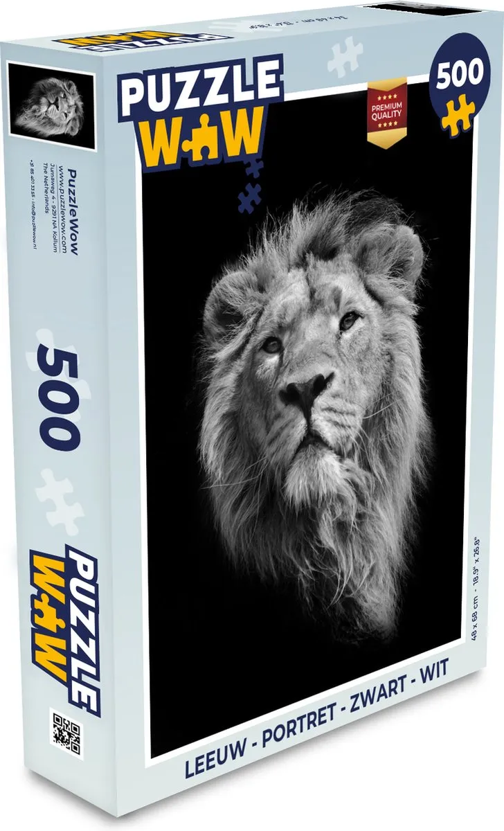 PuzzleWow Leeuw Portret Legpuzzel 500 Stuks - Multicolor