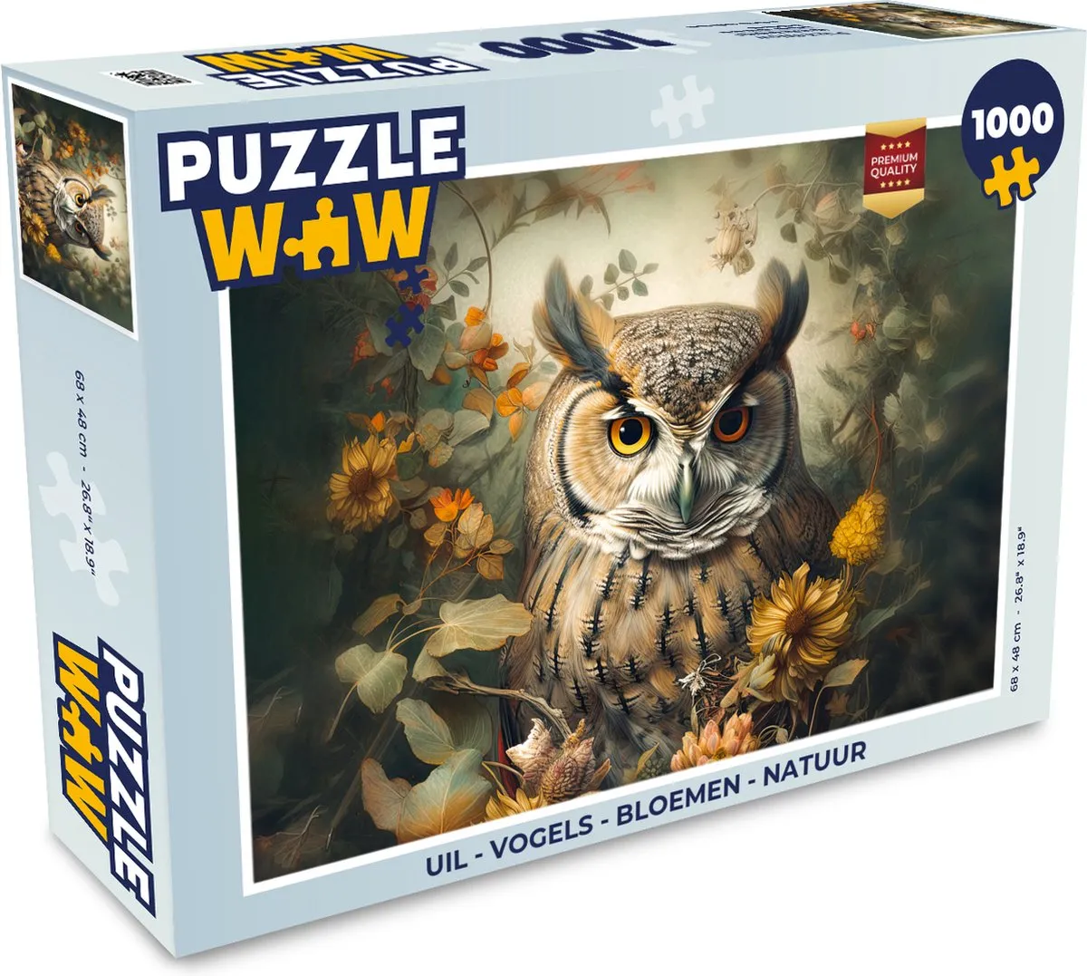 PuzzleWow Vogels Bloemen Natuur Legpuzzel 1000 Stuks - Multicolor