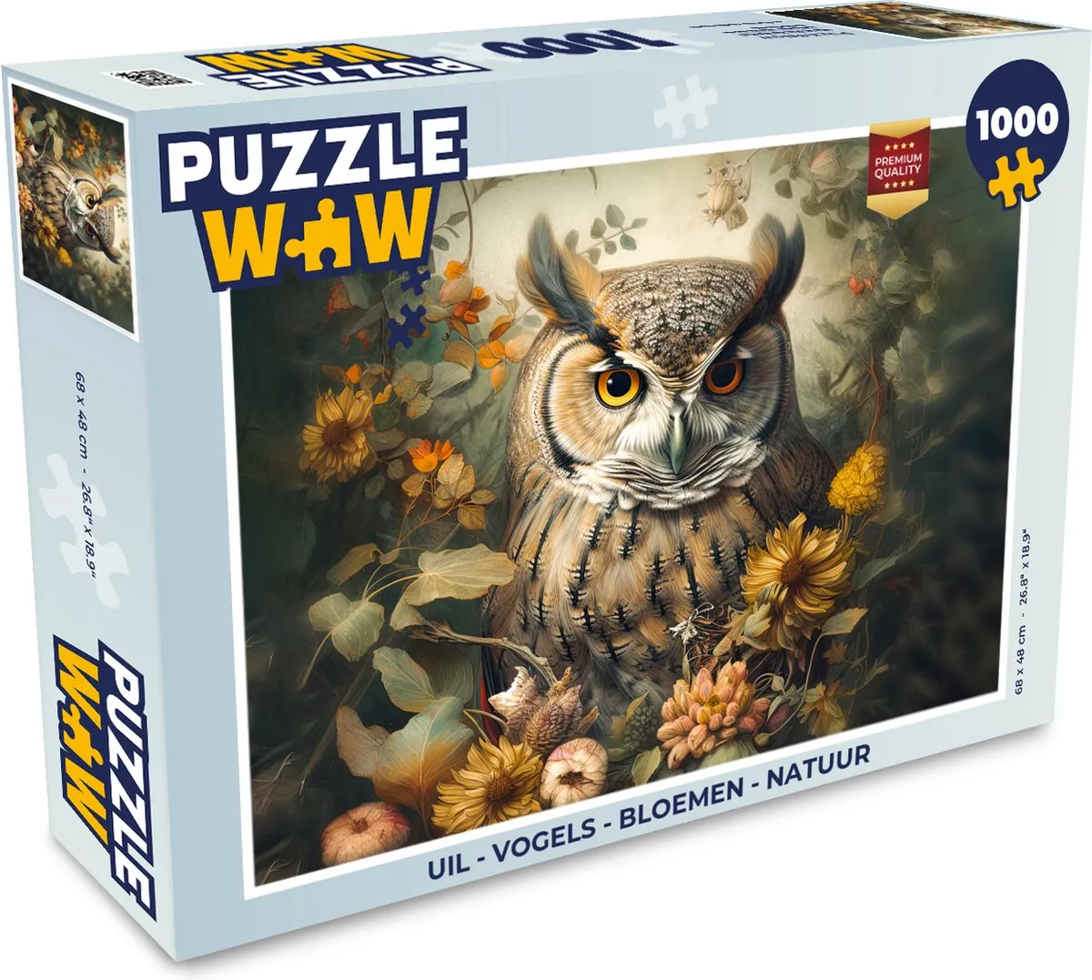 PuzzleWow Vogels Bloemen Natuur Legpuzzel 1000 Stuks - Multicolor