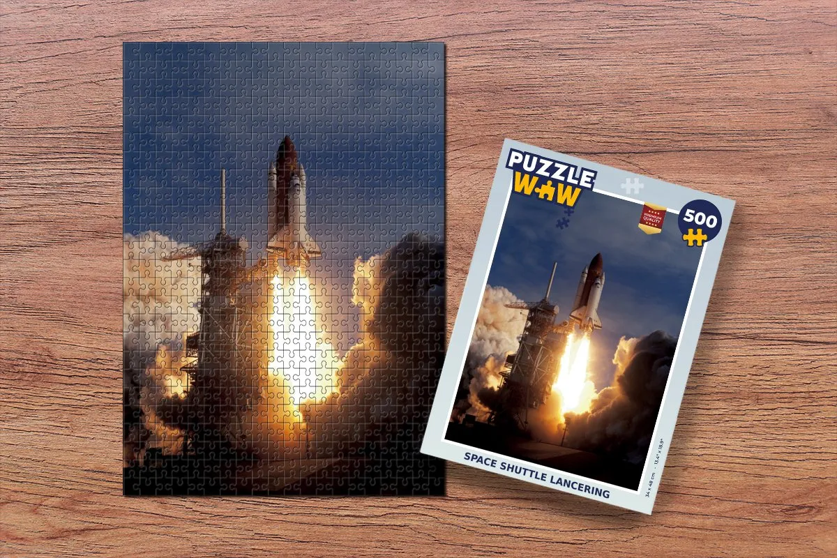 PuzzleWow Space Shuttle Lancering Legpuzzel 500 Stuks - Multicolor