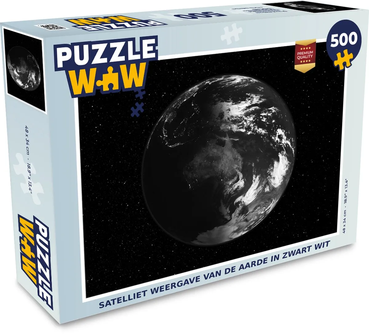 PuzzleWow Legpuzzel Aarde Planeten Sterren 500 Stuks - Multicolor
