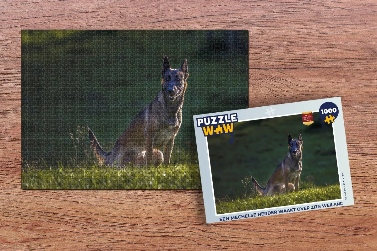 PuzzleWow Legpuzzel Een Mechelse Herder 1000 Stuks - Multicolor