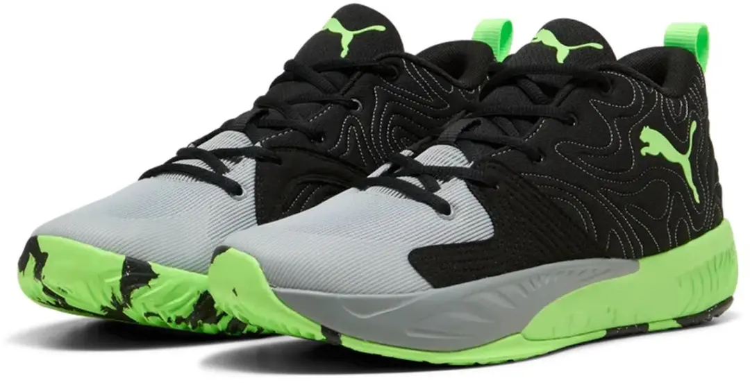 Puma Unisex Court Pro 3 Mid Basketbalschoenen 313830-02 Black/Green