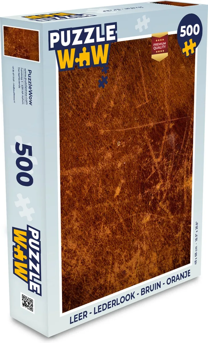 PuzzleWow Legpuzzel 500 Stuks - Lederlook Multicolor