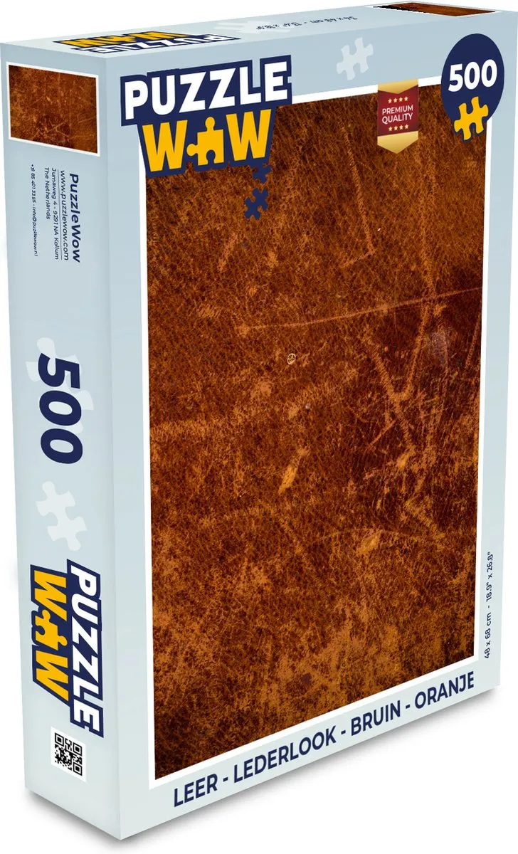 PuzzleWow Legpuzzel 500 Stuks - Lederlook Multicolor