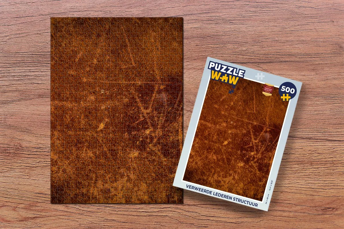 PuzzleWow Legpuzzel 500 Stuks - Lederlook Multicolor