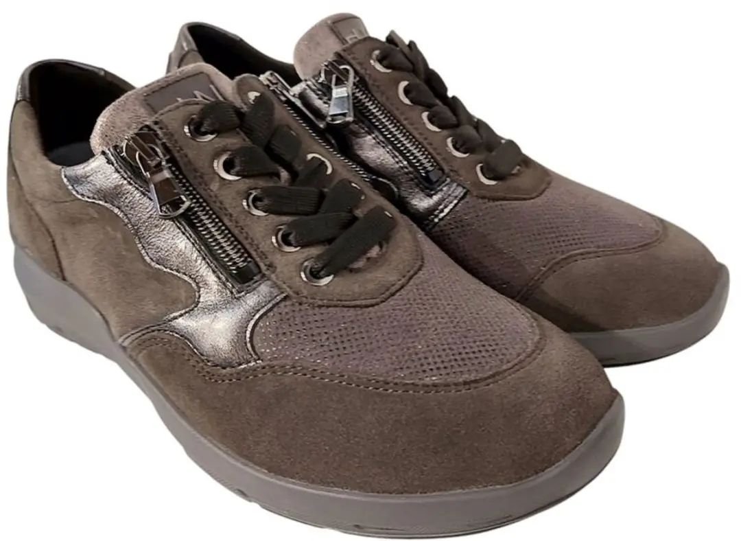 Waldlaufer Orthotritt Sneaker 831M01 400 052 Carbon Peltro Taupe Wijdte M
