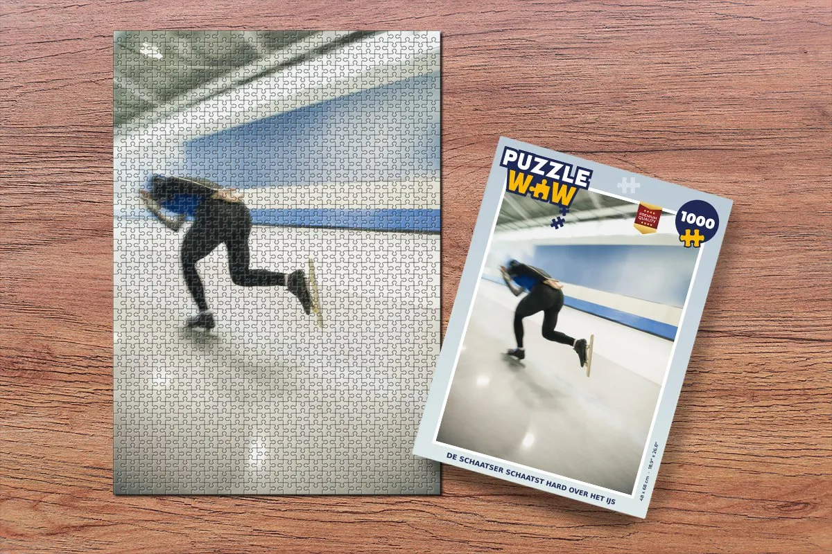 PuzzleWow Legpuzzel De Schaatser 1000 Stuks - Multicolor