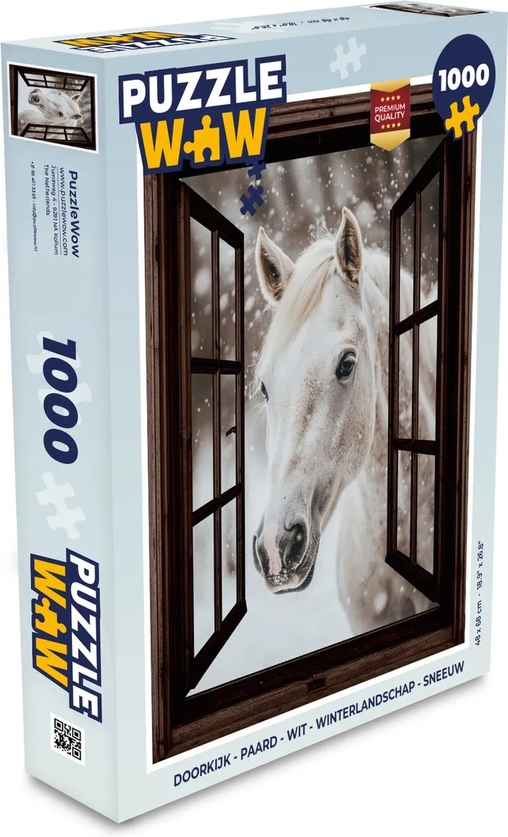 PuzzleWow Doorkijk Paard Legpuzzel 1000 Stuks