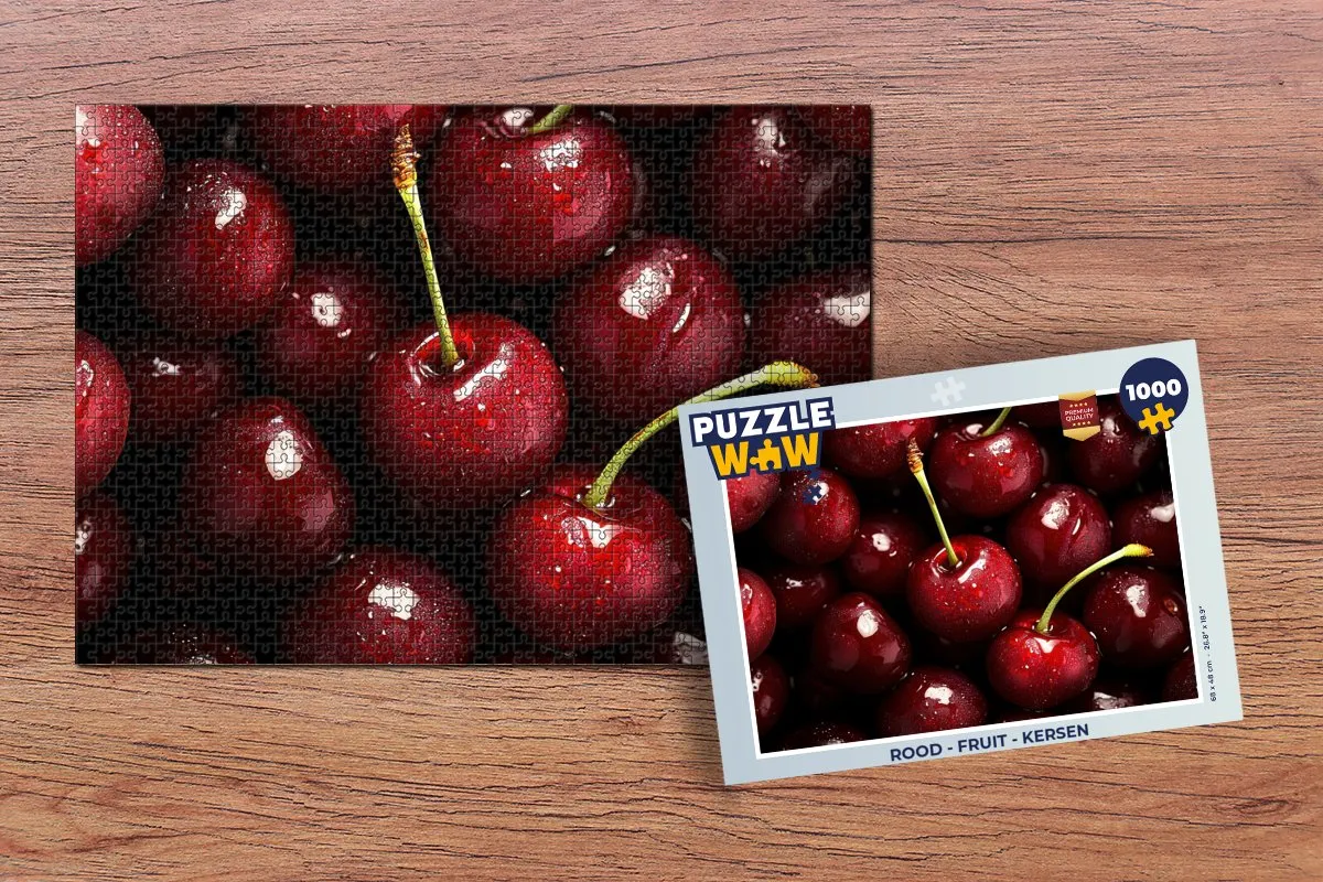 PuzzleWow Fruit Legpuzzel 1000 Stuks - Kersenrood