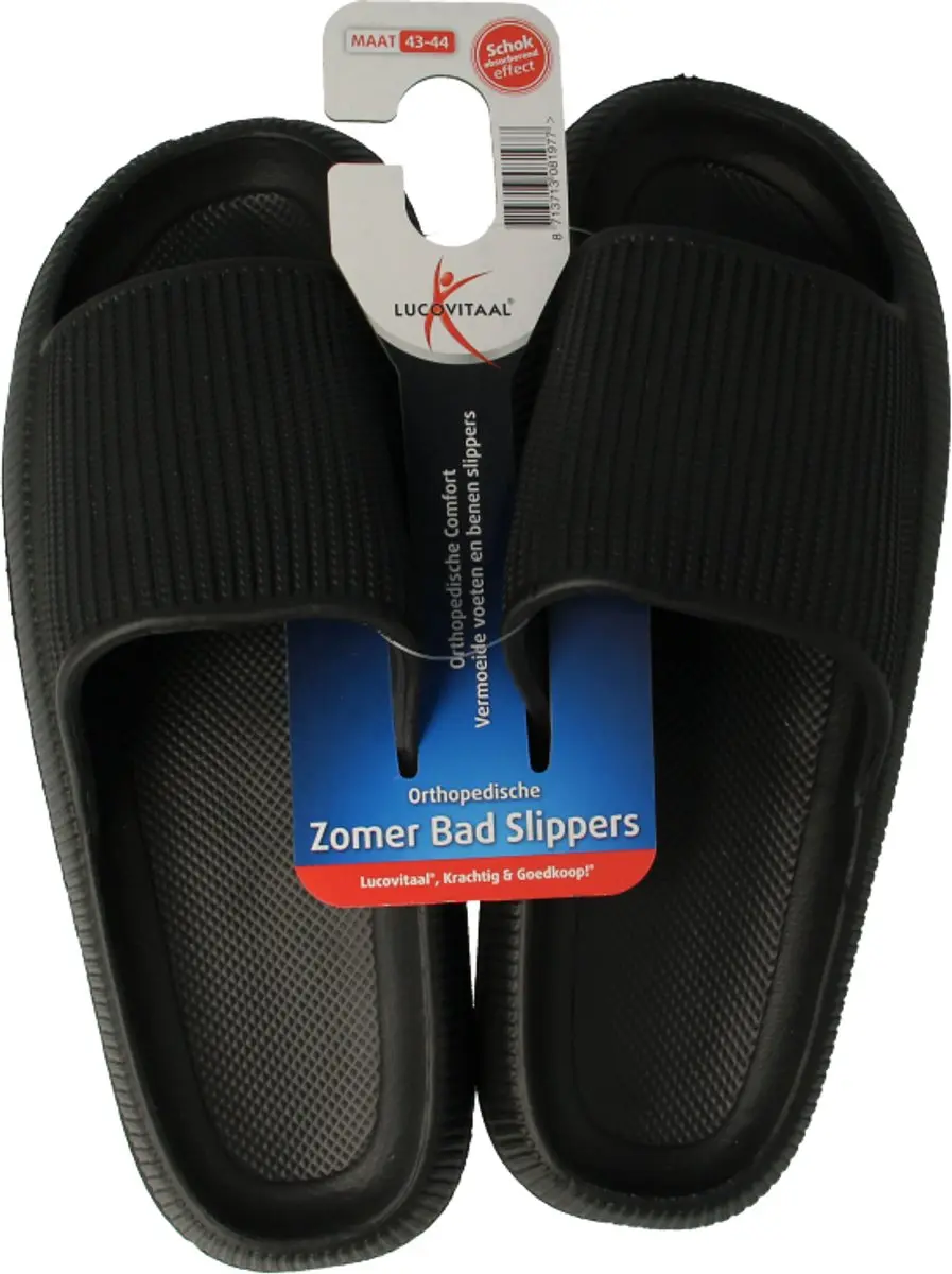 Lucovitaal Orthopedische Badslippers - Maat 43/44 - Zwart - afbeelding 3 van 3