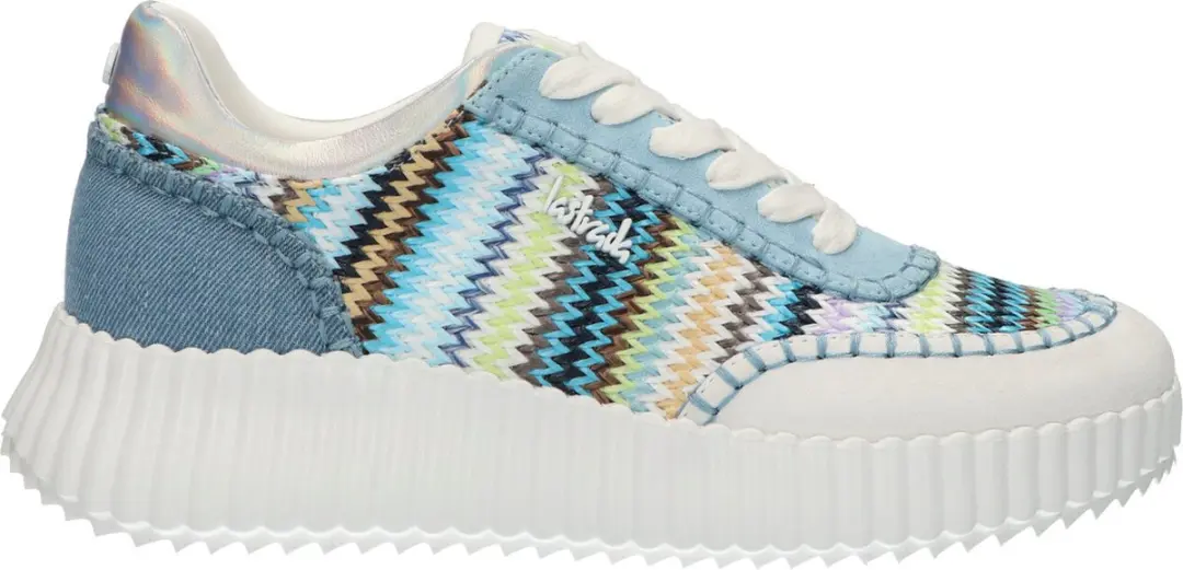 La Strada Sneaker Lichtblauw Multi Textiel