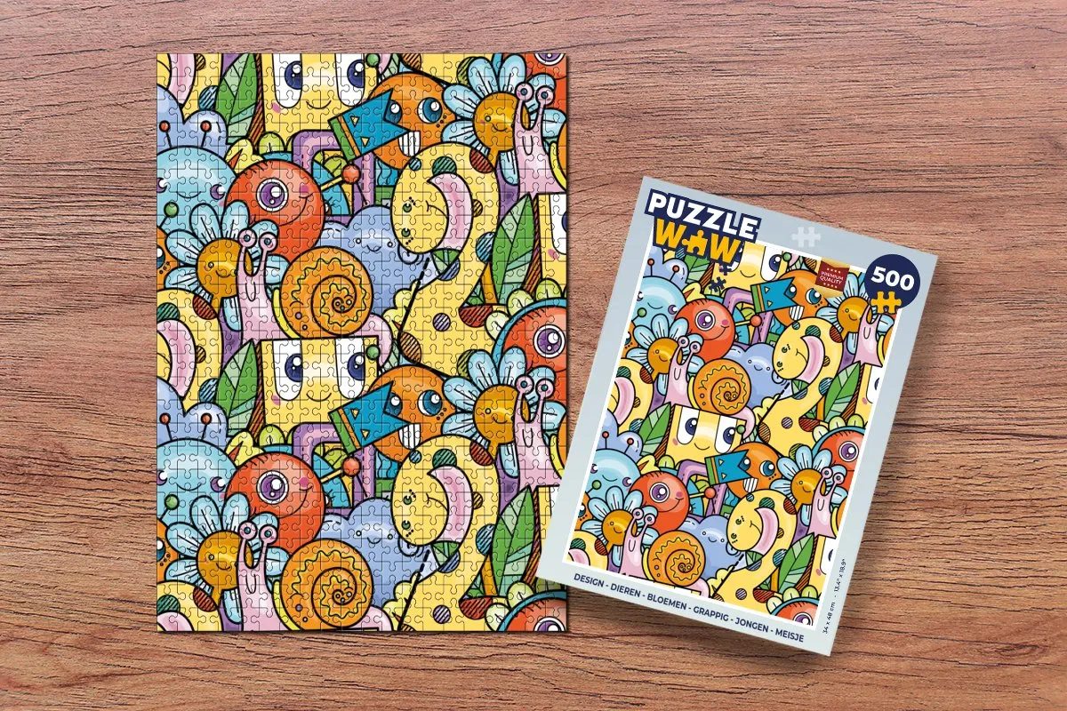 PuzzleWow Dieren Bloemen Grappig Legpuzzel 500 Stuks - Multicolor