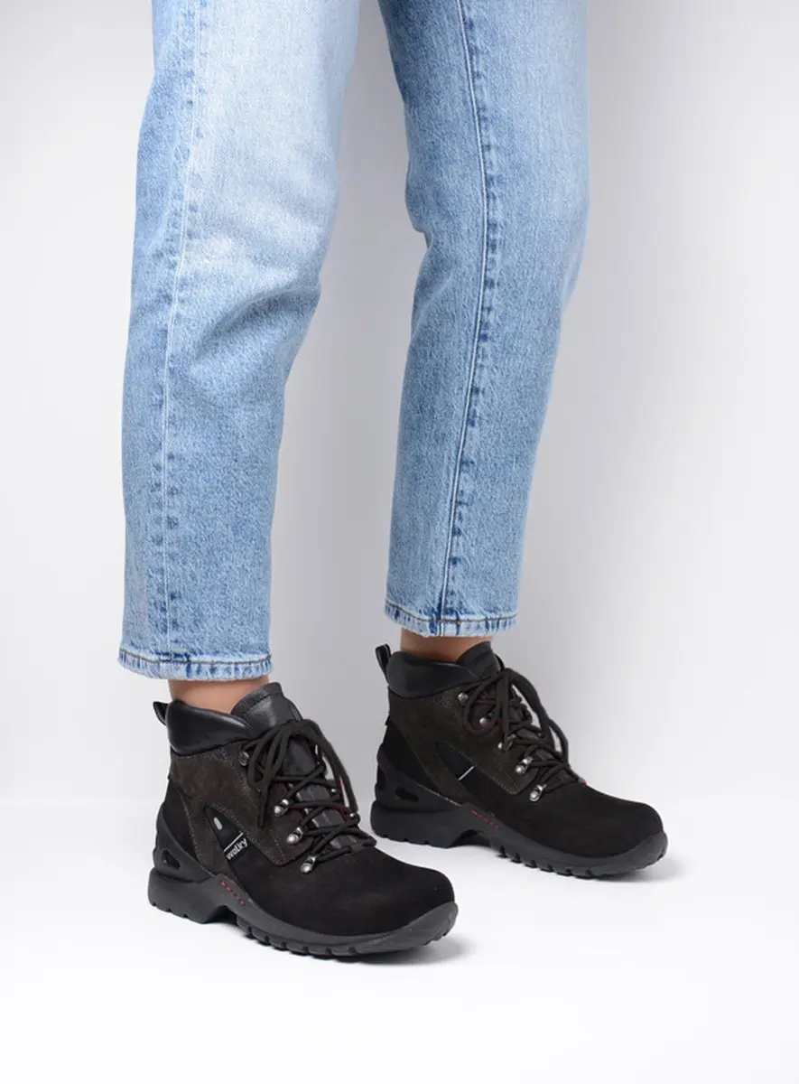 Wolky Traction WP Hoge Veterschoenen - Zwart Nubuck - afbeelding 4 van 6