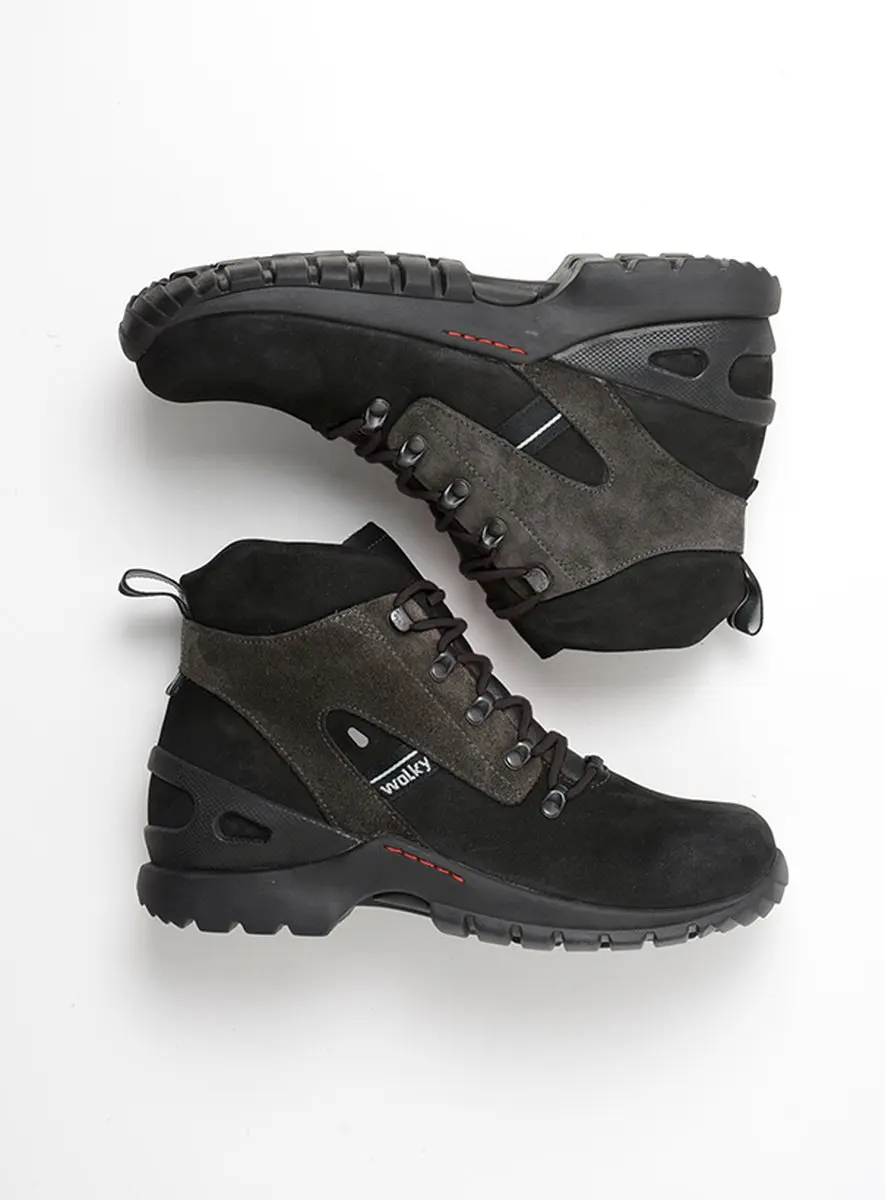 Wolky Traction WP Hoge Veterschoenen - Zwart Nubuck - afbeelding 5 van 6