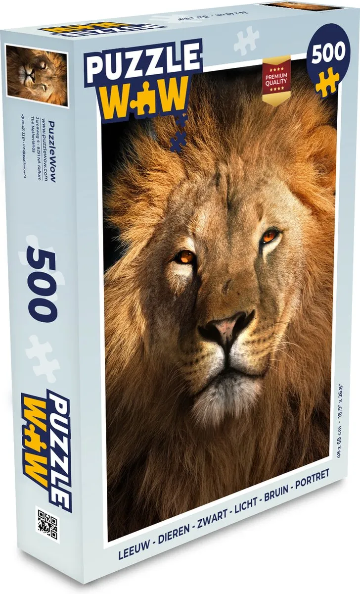 PuzzleWow Leeuw Legpuzzel 500 Stuks - Multicolor