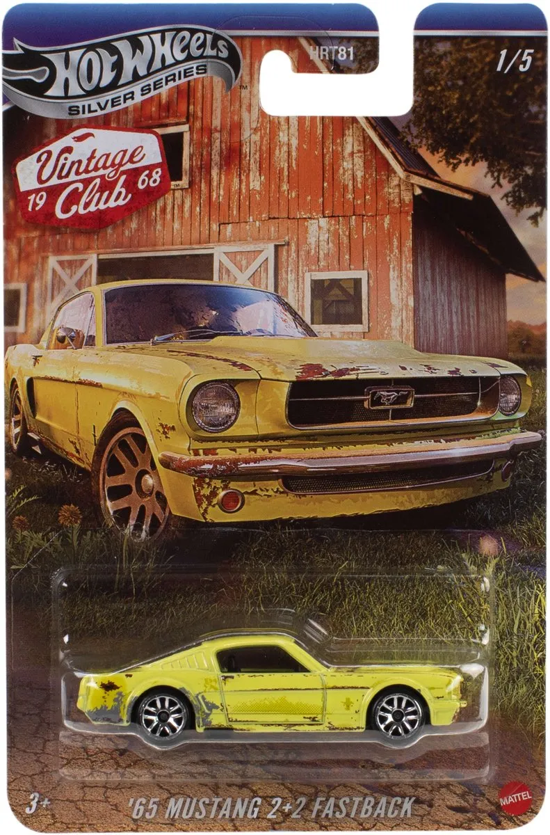 Hot Wheels 1/64 JKY31 1965 Mustang 2+2 Fastback - Geel