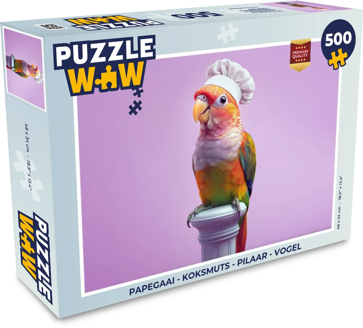 PuzzleWow Papegaai Koksmuts Puzzel 500 Stuks