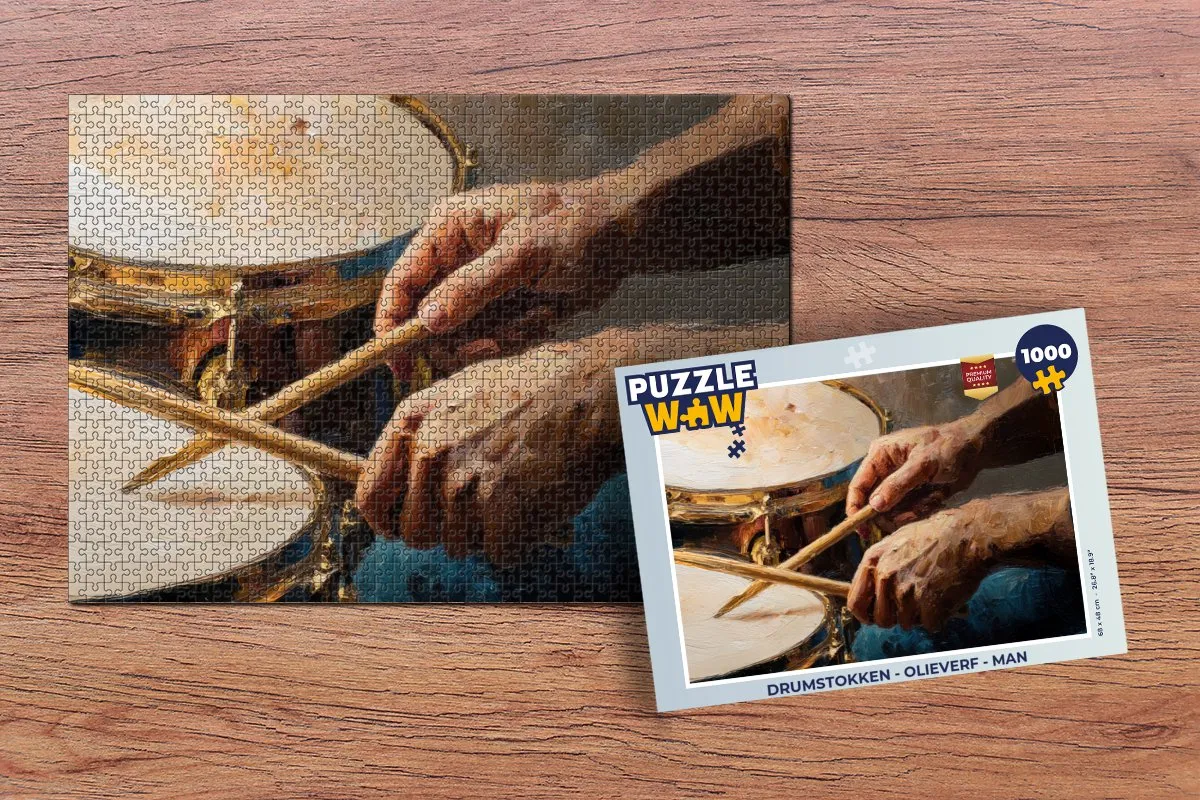 PuzzleWow Drumstokken Puzzel 1000 Stuks - Man