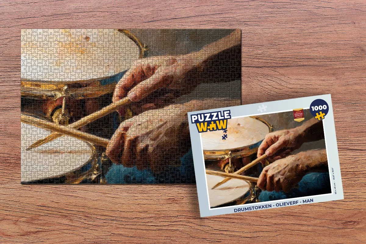 PuzzleWow Drumstokken Puzzel 1000 Stuks - Man