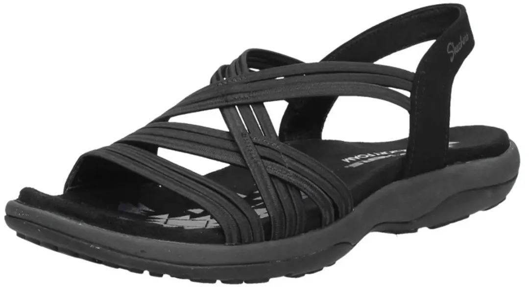 Skechers Reggae Slim - Simply Stretch Dames Sandalen - Black - Maat 41 - afbeelding 3 van 6