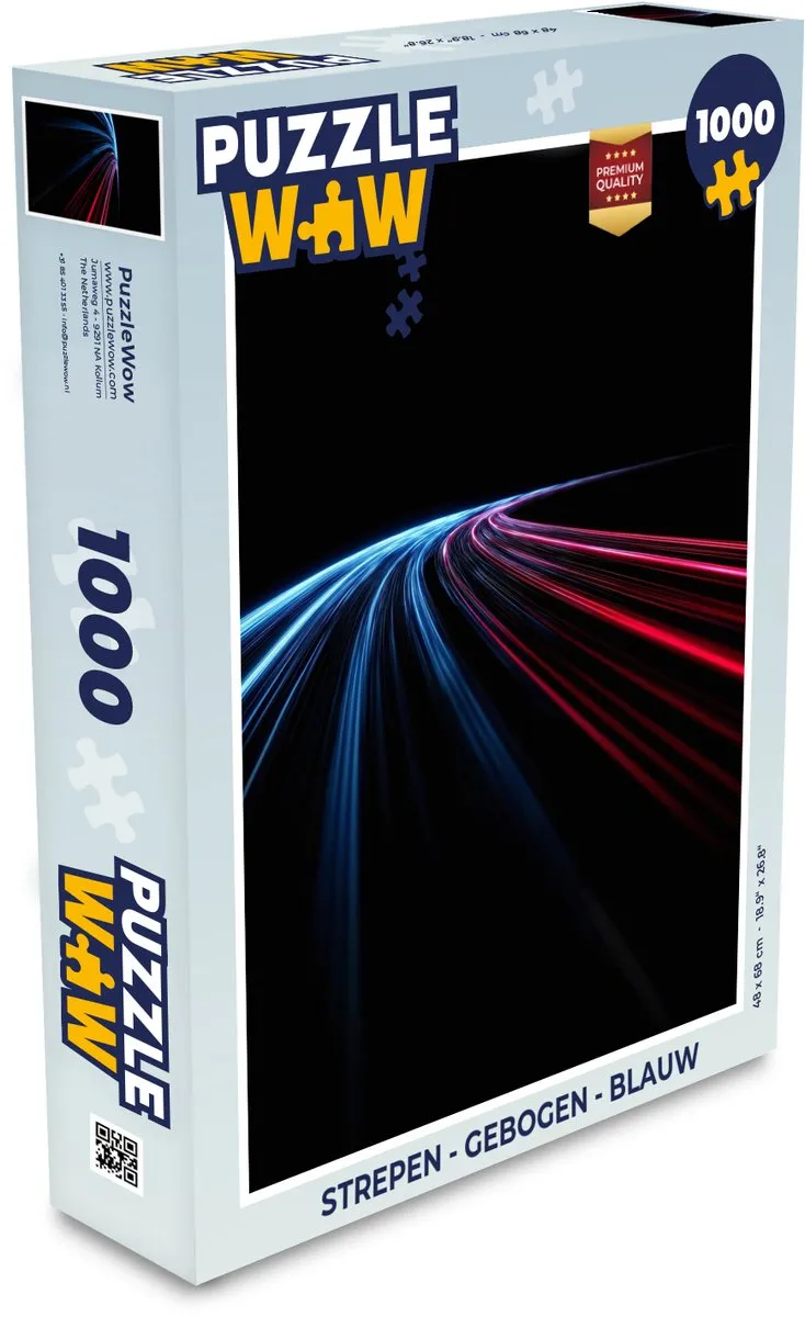 PuzzleWow Strepen Gebogen Puzzel 1000 Stuks