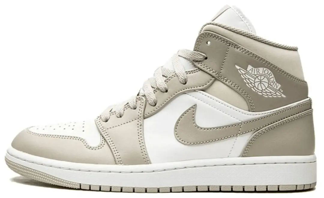 Nike Air Jordan 1 Mid, College Grey/Light Bone-White, 554724 082, EUR 47.5