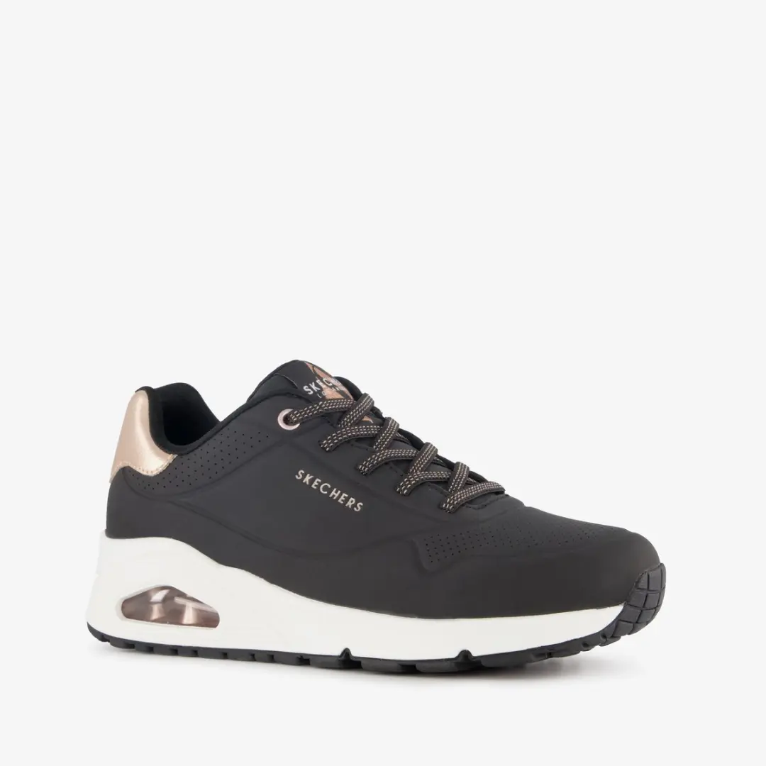 Skechers Uno-Shimmer Away dames sneakers zwart