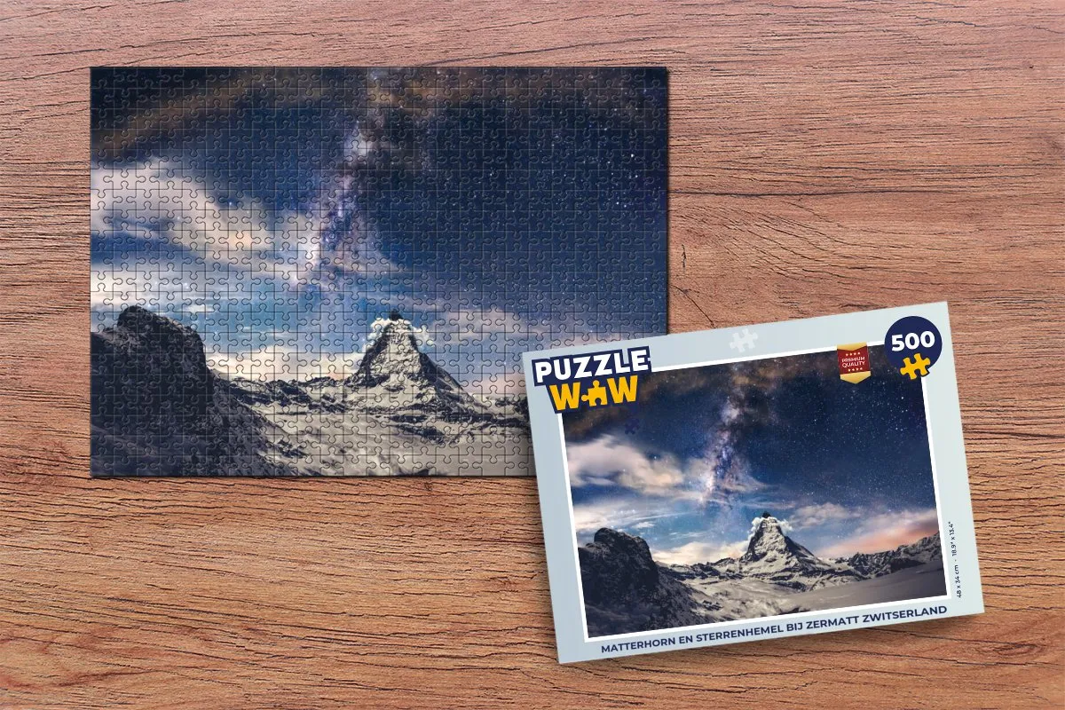 PuzzleWow Matterhorn Zwitserland Legpuzzel 500 Stuks - Multicolor