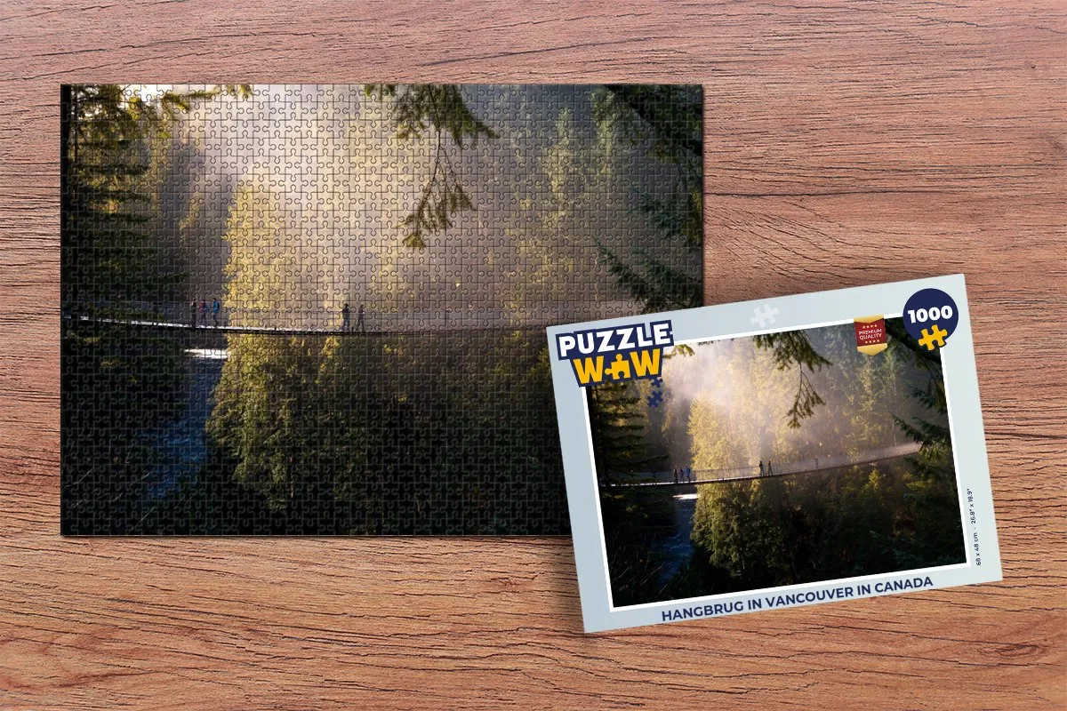 PuzzleWow Vancouver Hangbrug Legpuzzel 1000 Stuks - Multicolor