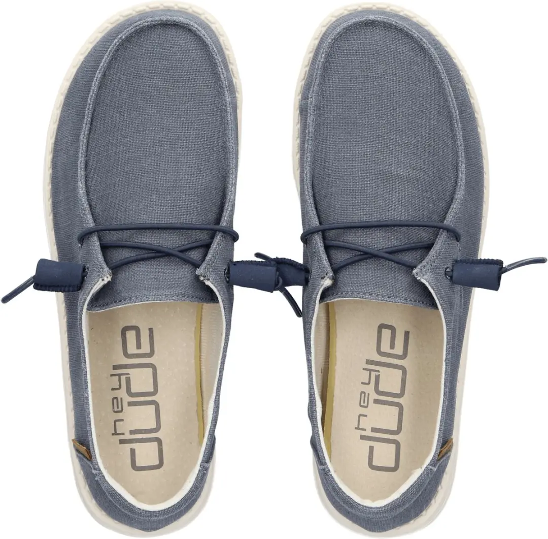 HEYDUDE Wendy Chambray Instappers - Navy White - afbeelding 6 van 6