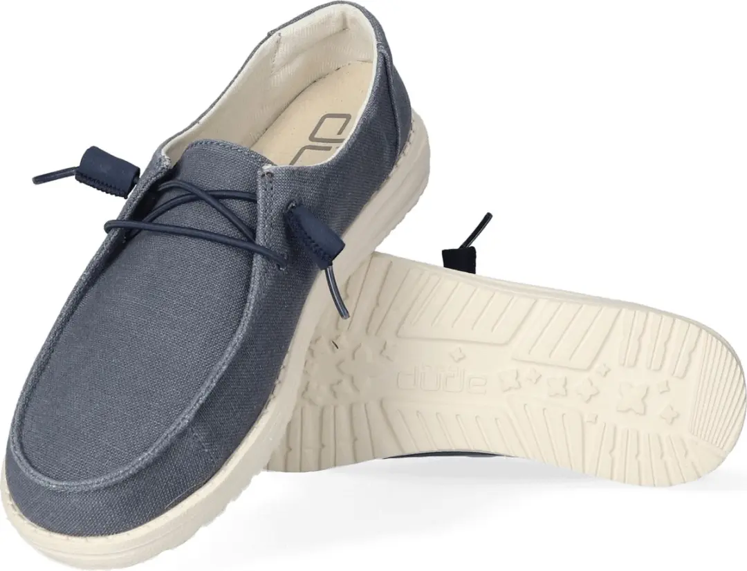 HEYDUDE Wendy Chambray Instappers - Navy White - afbeelding 4 van 6