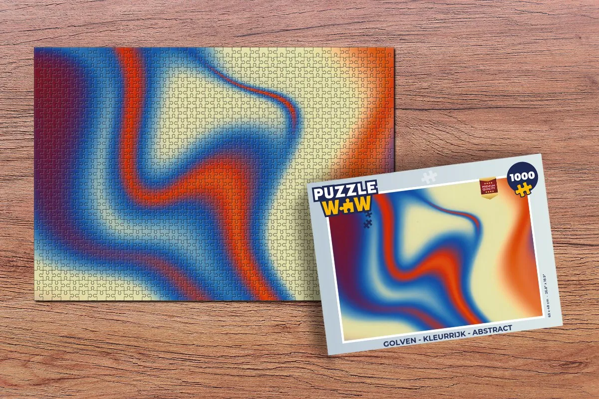 PuzzleWow Golven Legpuzzel 1000 Stuks - Kleurrijk Abstract