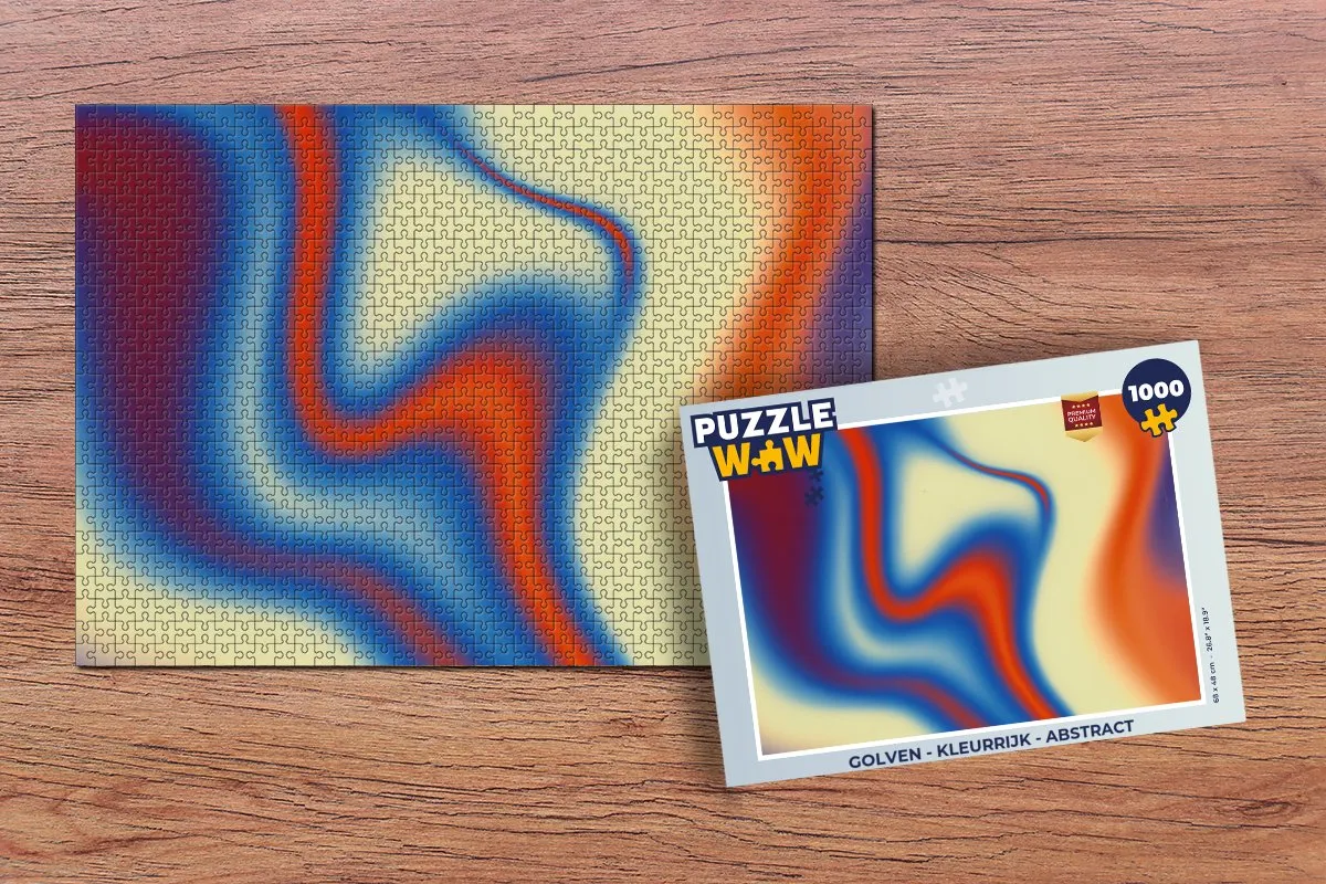 PuzzleWow Golven Legpuzzel 1000 Stuks - Kleurrijk Abstract