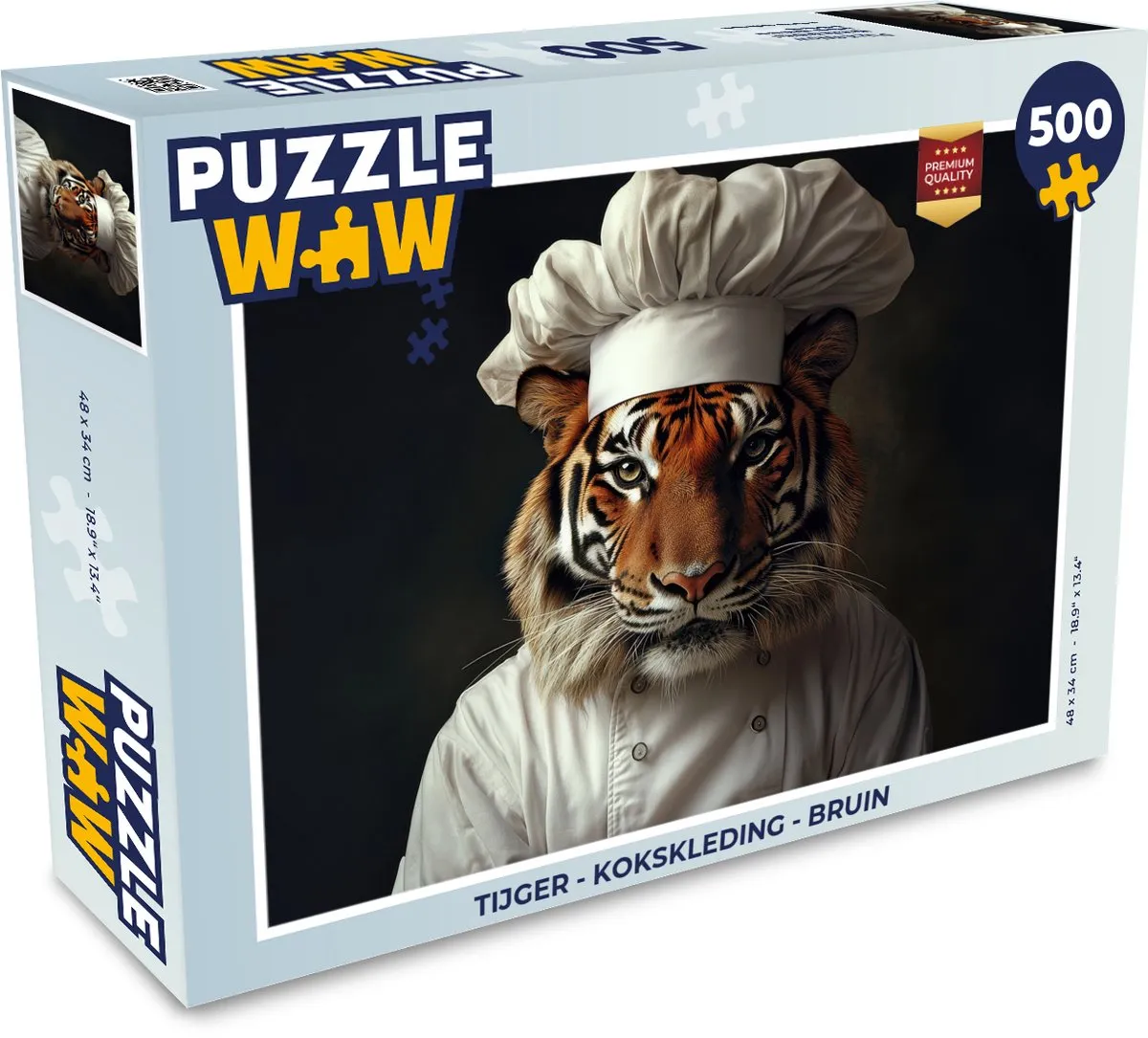 PuzzleWow Tijger Kokskleding Legpuzzel 500 Stuks - Bruin