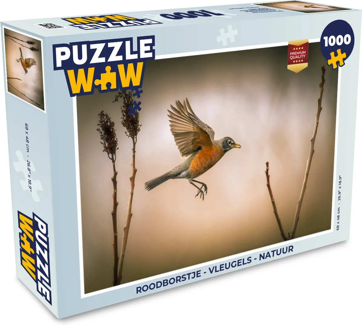 PuzzleWow Roodborstje Legpuzzel 1000 Stuks