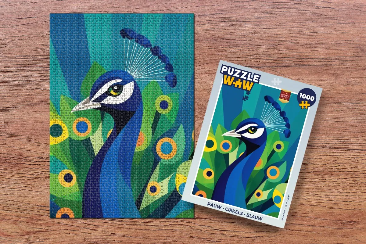 PuzzleWow Cirkels Pauw Legpuzzel 1000 Stuks