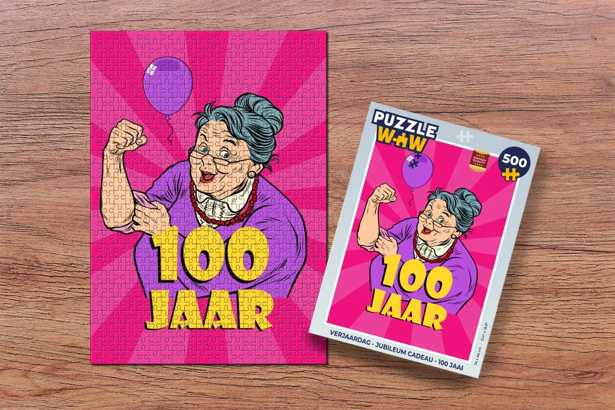 PuzzleWow 100 Jaar Legpuzzel 500 Stuks - Multicolor