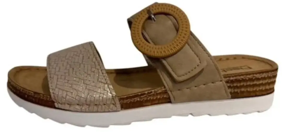 Fischer 556207 733 slippers Licht Bruin Print Leer Dames