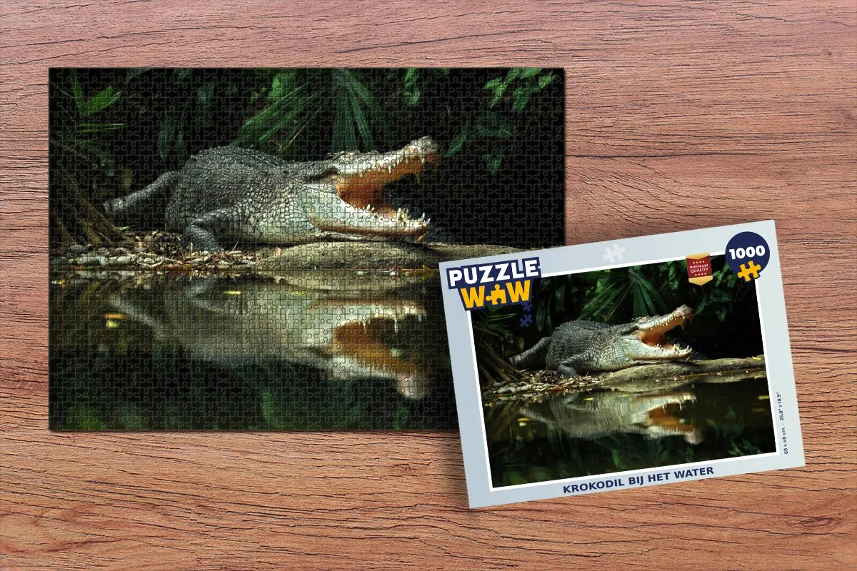 PuzzleWow Krokodil Legpuzzel 1000 Stuks - Multicolor