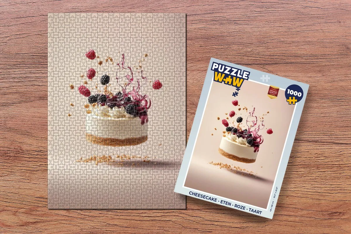 PuzzleWow Cheesecake Legpuzzel 1000 Stuks - Roze